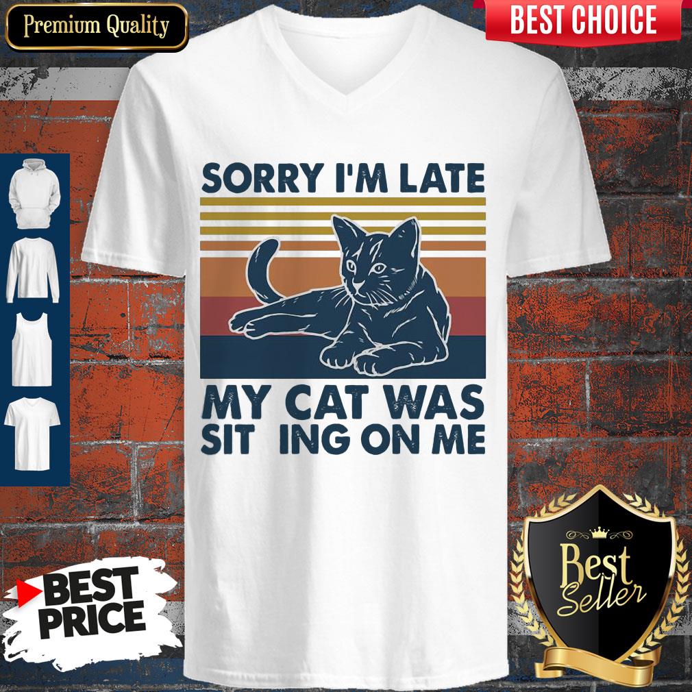 Vintage Sorry I'm Late My Cat Was Sitting On Me Vintage Shirt