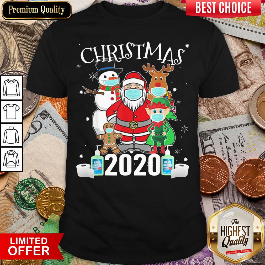 Hot Christmas Santa Claus And Friends Wearing Mask 2020 Shirt