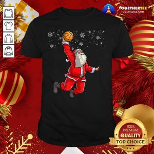 Good Christmas Basketball Pajamas Santa Claus Slam Dunk Shirt