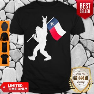Top Bigfoot Rock And Roll Texas Flag Shirt