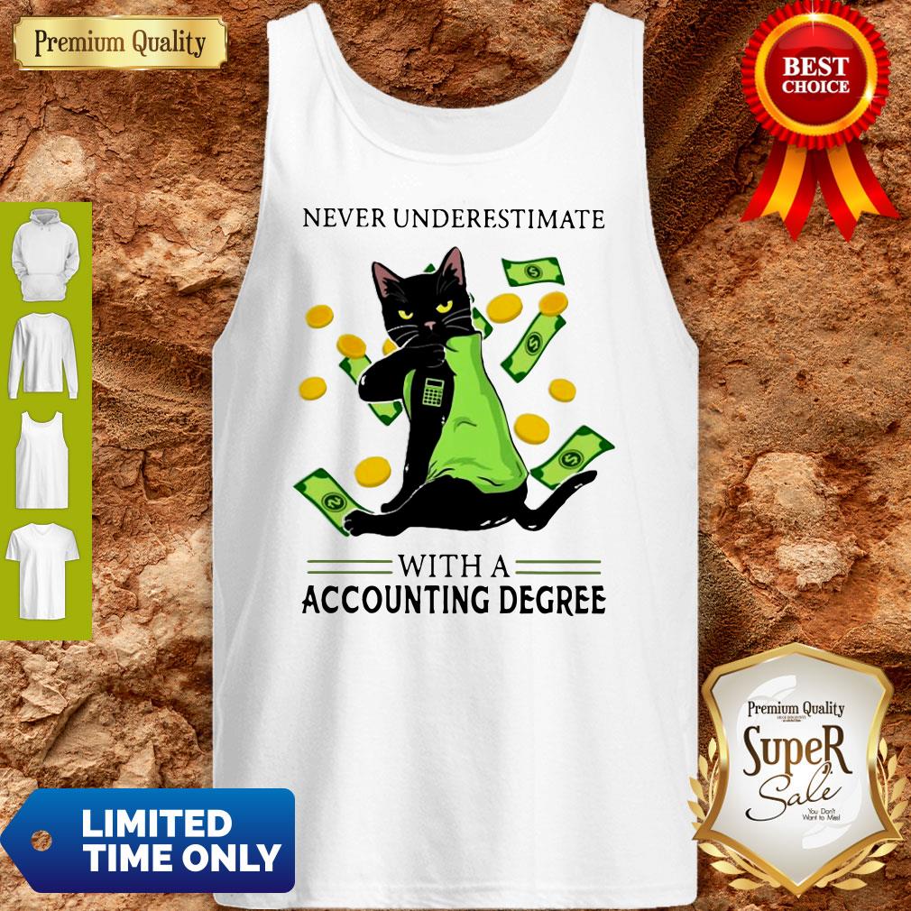 Top Official Never Underestimate A Cat Mom With A Accounting Degree Shirt