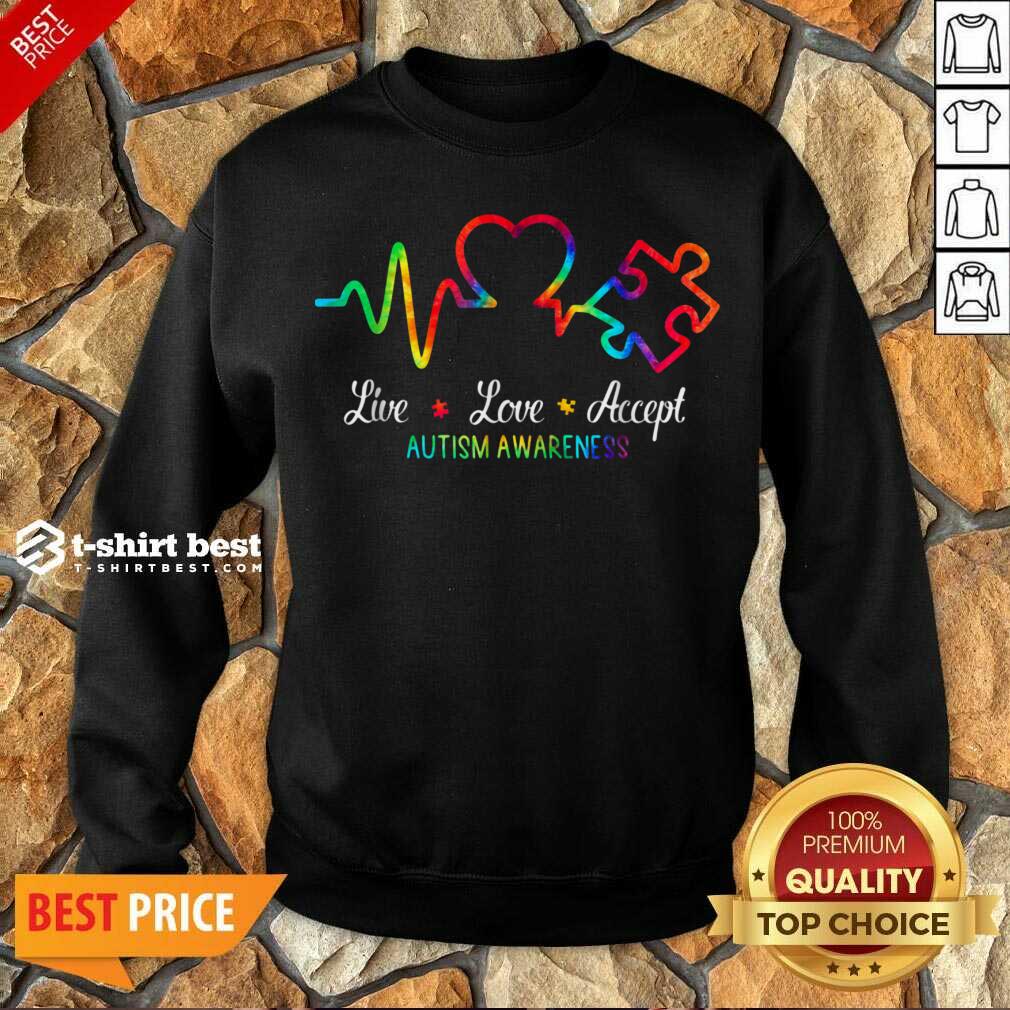 Live Love Accept 2 Autism Awareness Tie Dye Shirt