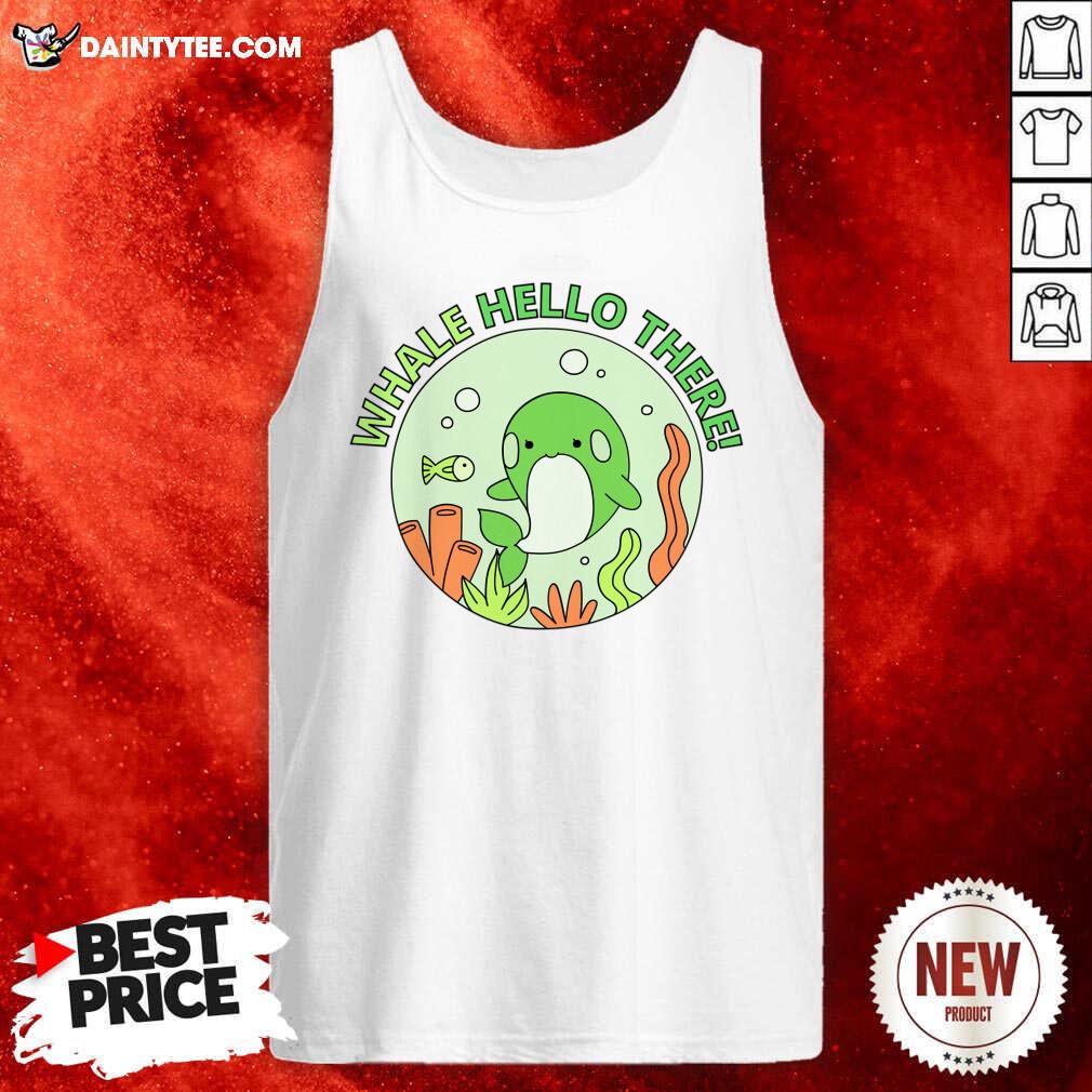 Whale Hello There Cute Cartoon Light Green Orca Whale Shirt