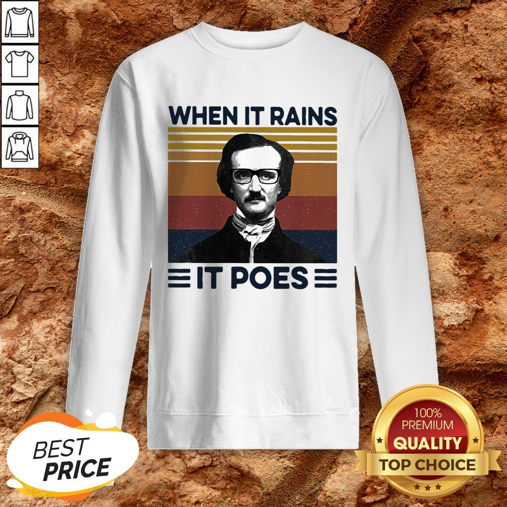 When It Rains It Poes Man Wear Glasses Vintage Shirt