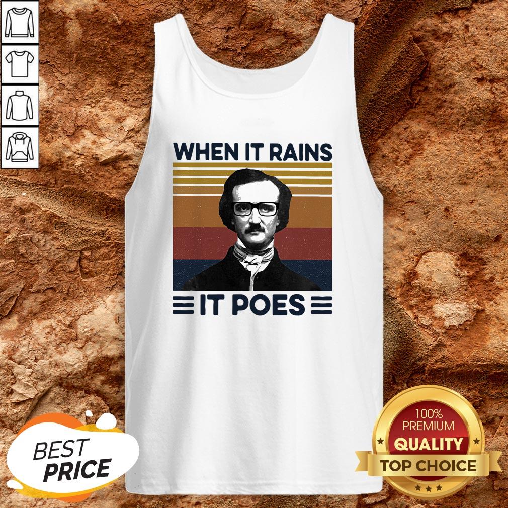 When It Rains It Poes Man Wear Glasses Vintage Shirt