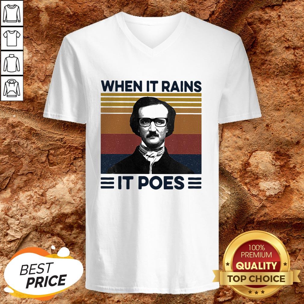 When It Rains It Poes Man Wear Glasses Vintage Shirt
