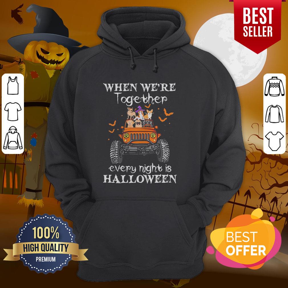 When We’re Together Every Night Is Halloween Dogs And Elephant On Jeep Shirt