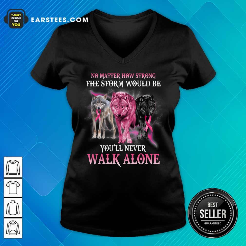 Wolf Walk Alone Breast Cancer Awareness Shirt
