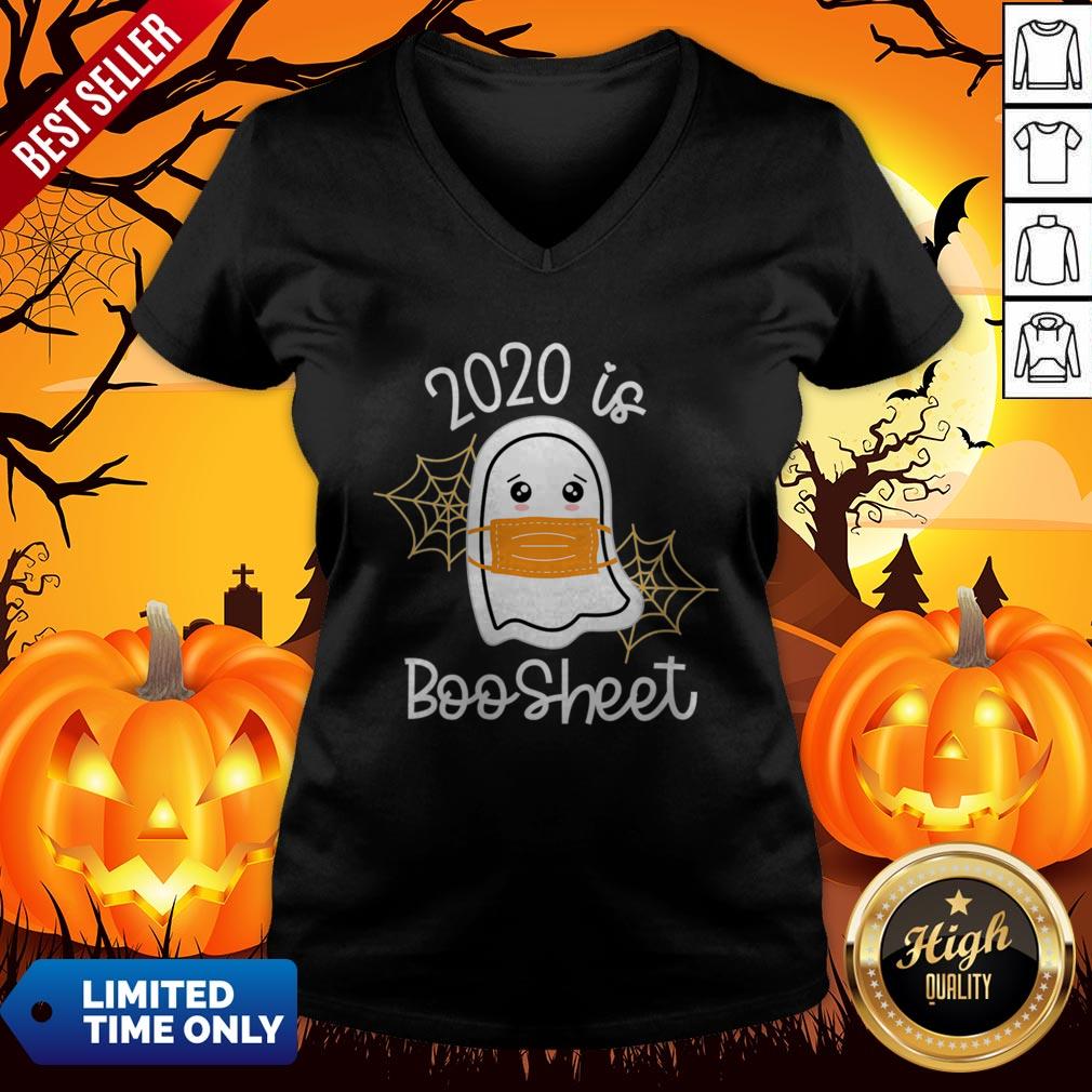 Womens Cute Kawaii Ghost 2020 Is Boo Sheet Halloween Shirt