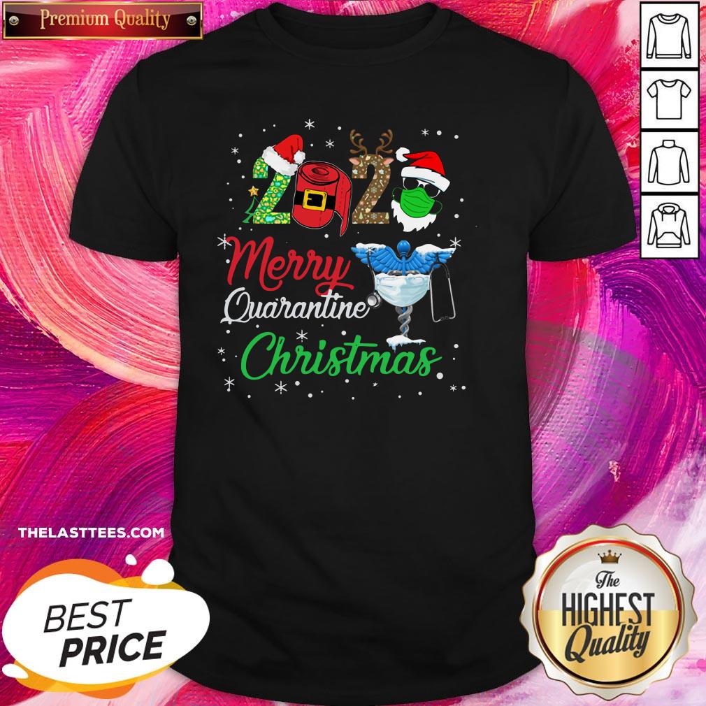 Wonderful 2020 Merry Quarantine Christmas Nurse Face Mask Gift Shirt