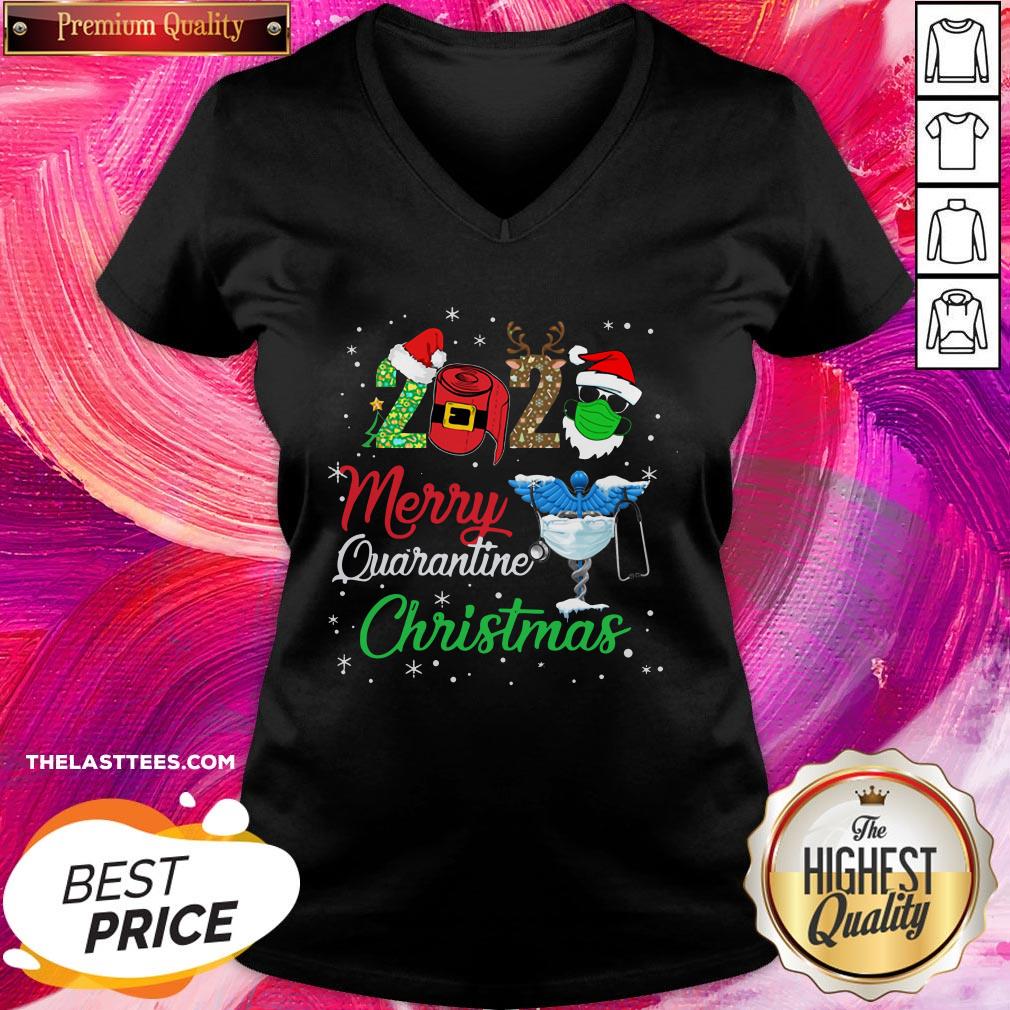 Wonderful 2020 Merry Quarantine Christmas Nurse Face Mask Gift Shirt