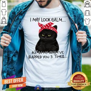Black Cat I May Look Calm But Slapped You 3 Times Shirt