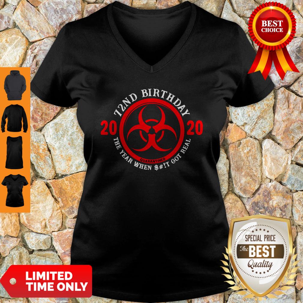 Nice 72nd Birthday 2020 Quarantine The Year When Shit Got Real Quarantine Shirt