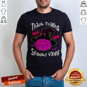 Thick Thighs Spooky Vibes Pumpkin Halloween Day Dead Shirt