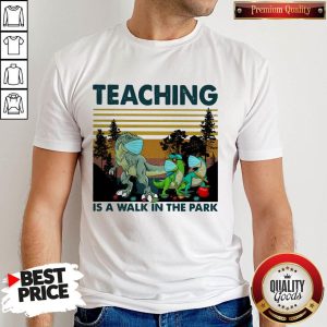 Jurassic Face Mask Teaching Is A Walk In The Park Vintage Retro Shirt