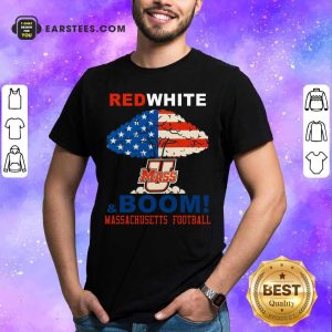 Red White Mass And Boom Massachusetts Football American Flag 4th Of July Shirt