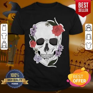Skull Floral Rose Vintage Day Of The Dead Shirt