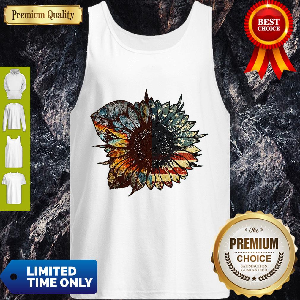 Good Great Vintage Sunflower American Flag Shirt