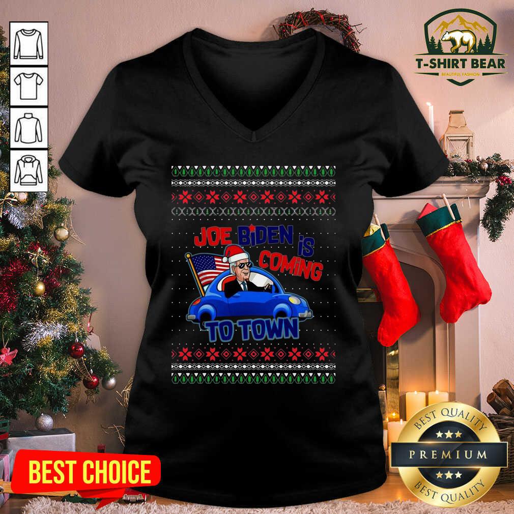 Grateful Joe Biden Is Coming To Town Ugly Christmas Shirt