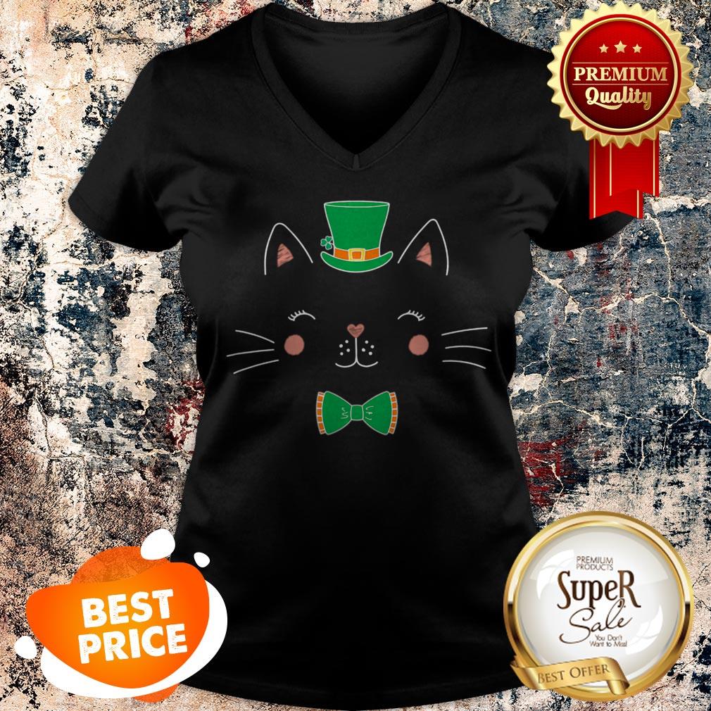 Nice St Patricks Day Cat Funny With Irish Leprechaun Hat Shirt