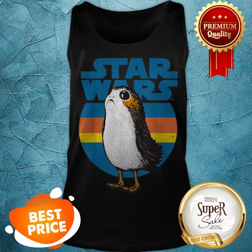 Nice Star Wars Last Jedi Porg Retro Stripes Logo Graphic Shirt