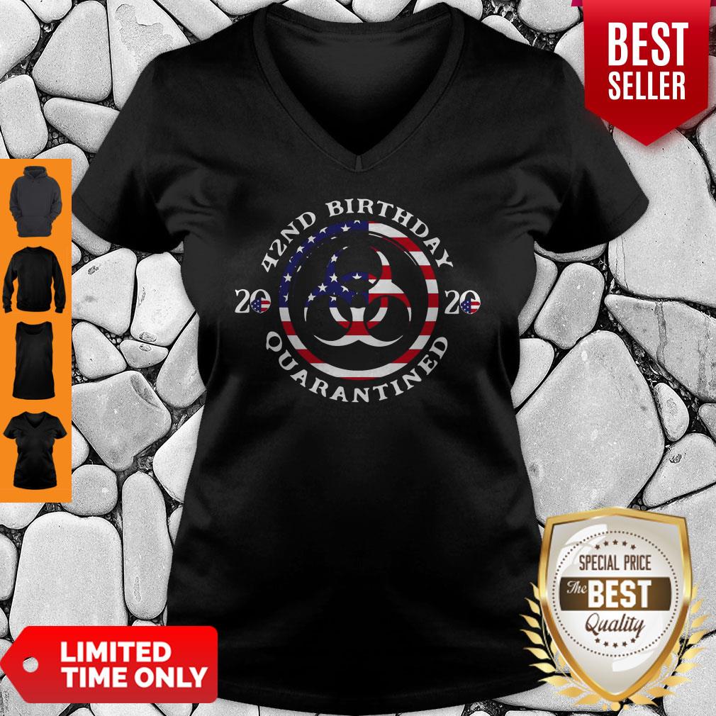 42nd Birthday 2020 Quarantined American Flag Shirt