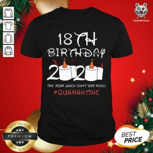 Great 18th Birthday 2020 The Year When Shit Got Real Quarantine Shirt