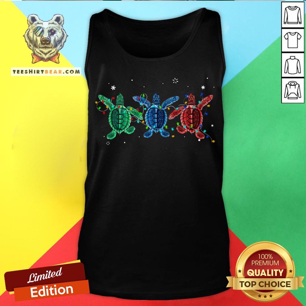 Awesome Three Turtle Christmas Lights Crewneck Shirt
