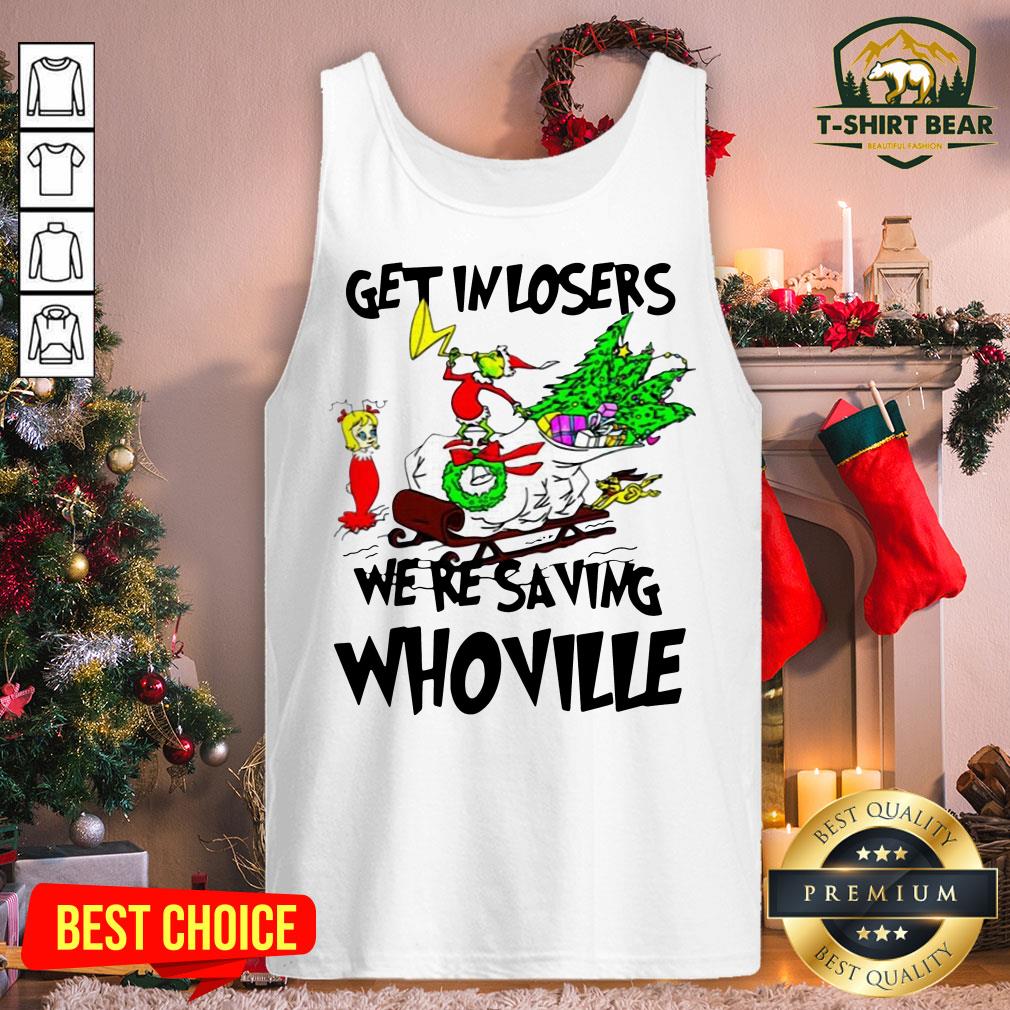 Colorful Grinch Get In Losers We're Saving Whoville Christmas Shirt