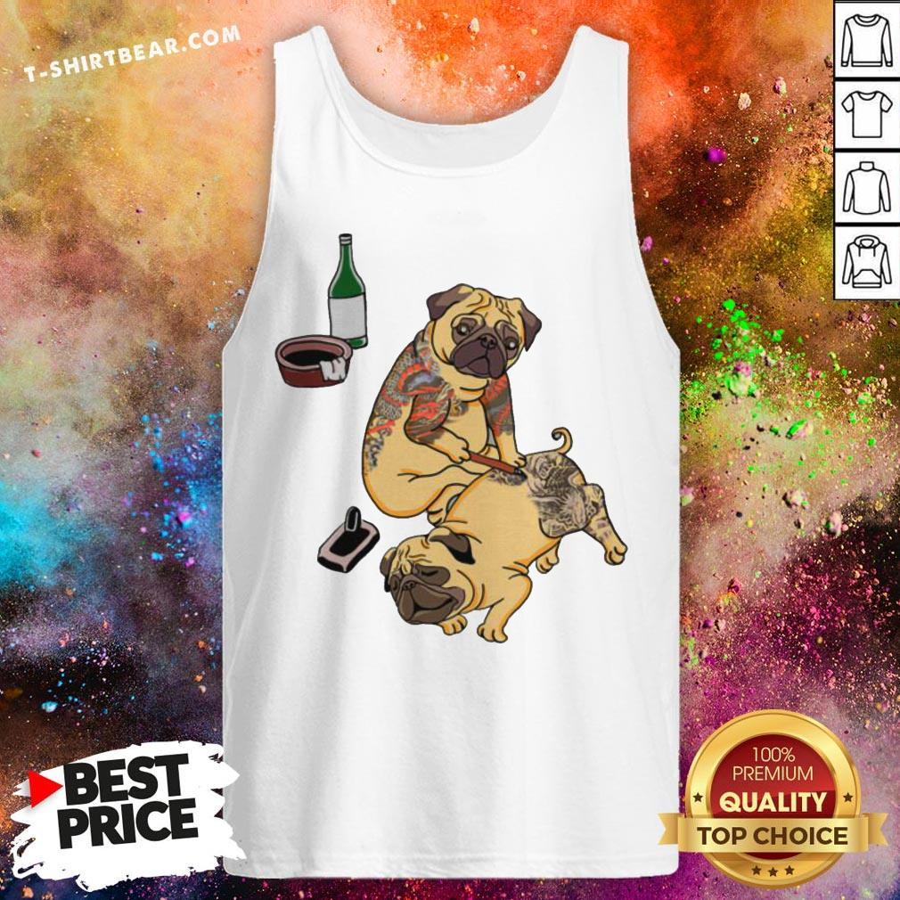Funny Bulldog Drink And Tattoo Shirt