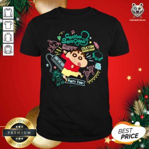 Cute Crayon Shinchan Shinchan And Musical Instrument Party Time Shirt