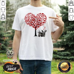 Pretty Elephant Heart Tree Shirt