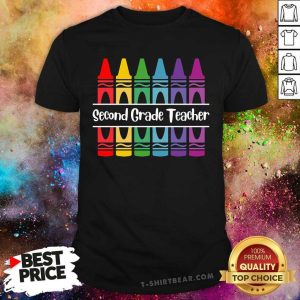 Crayon Second Grade Teacher Shirt