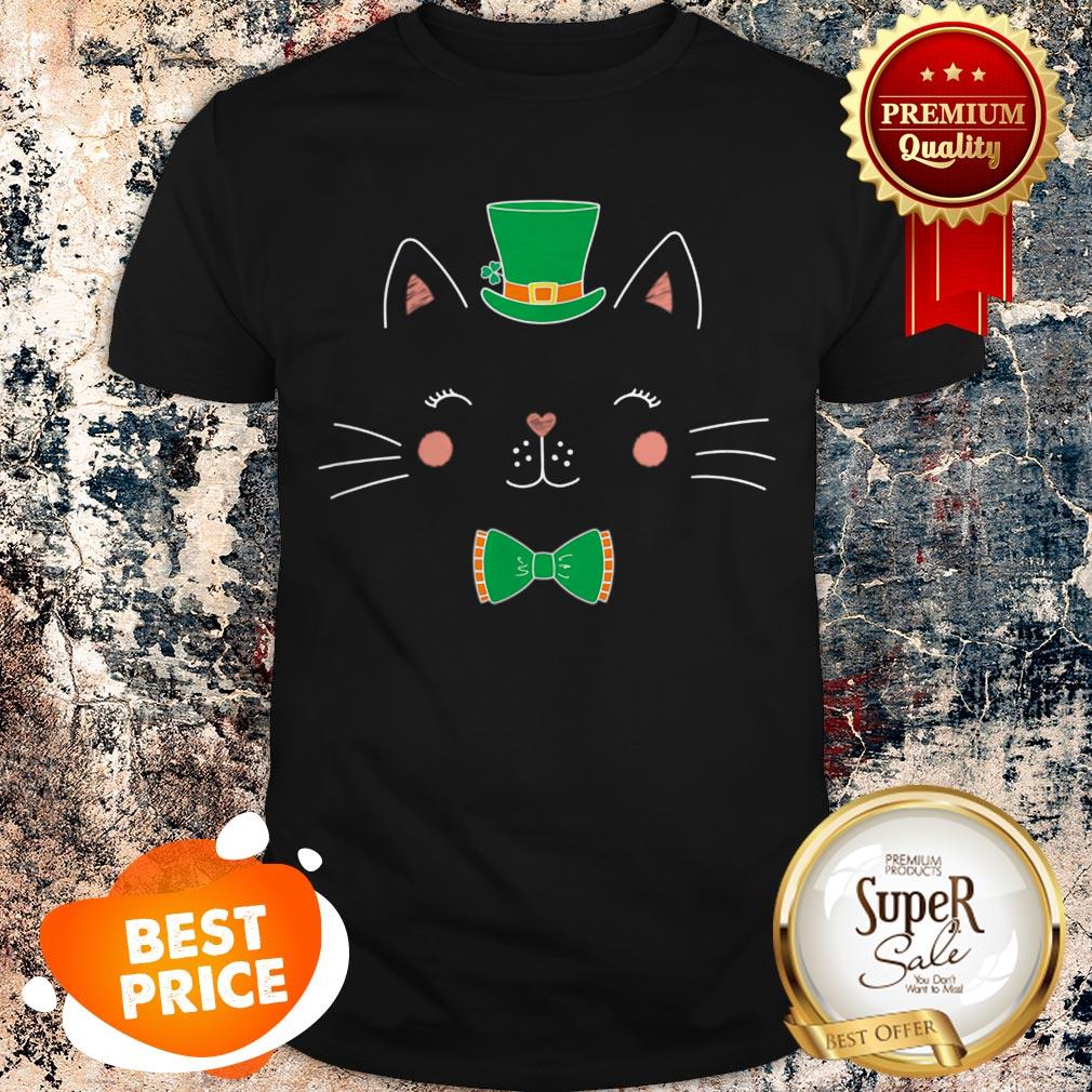 Nice St Patricks Day Cat Funny With Irish Leprechaun Hat Shirt