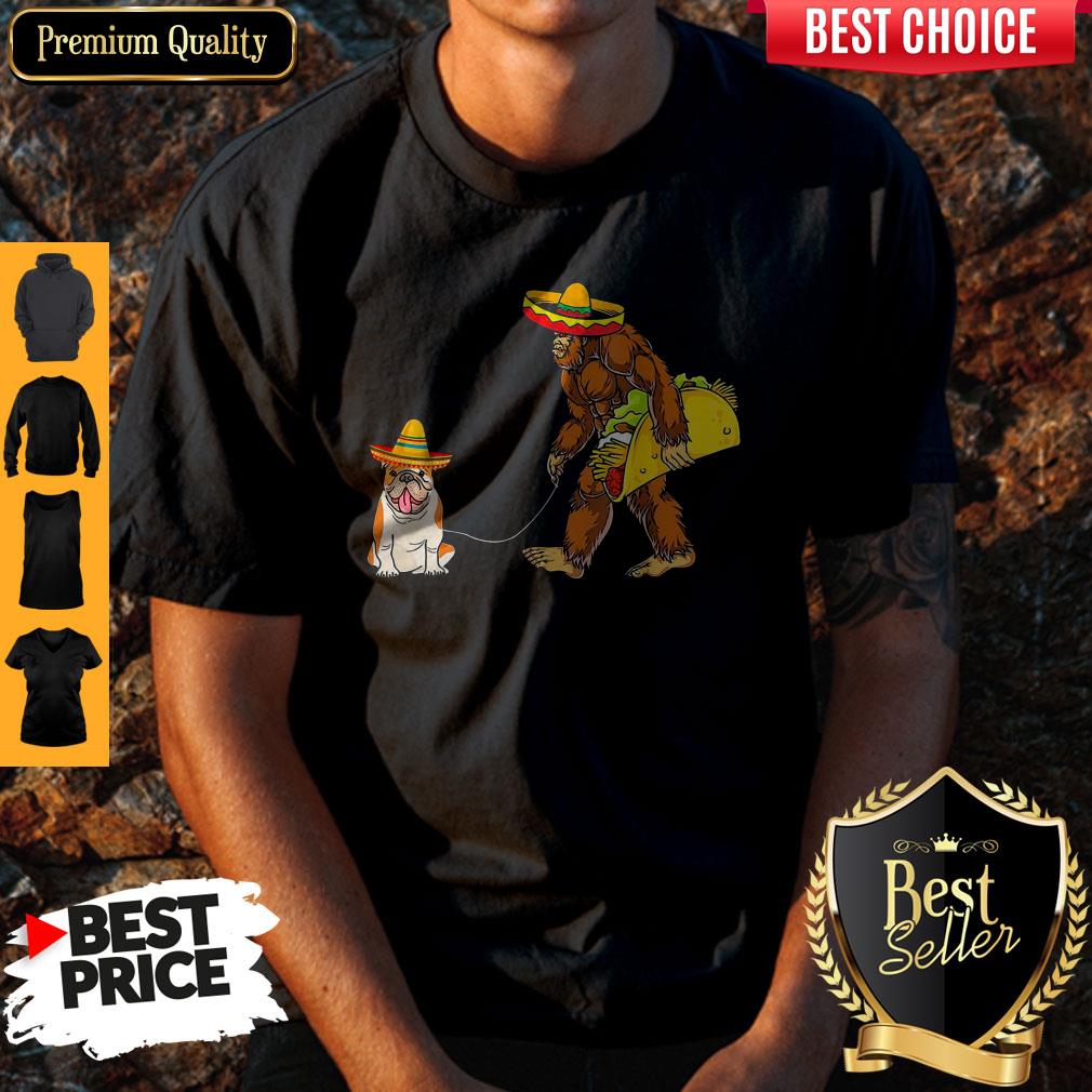 Bigfoot Sasquatch Walking Pitbull Dog Shirt