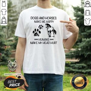 Nice DOGS AND HORSES Premium Fit Ladies Tee Shirt