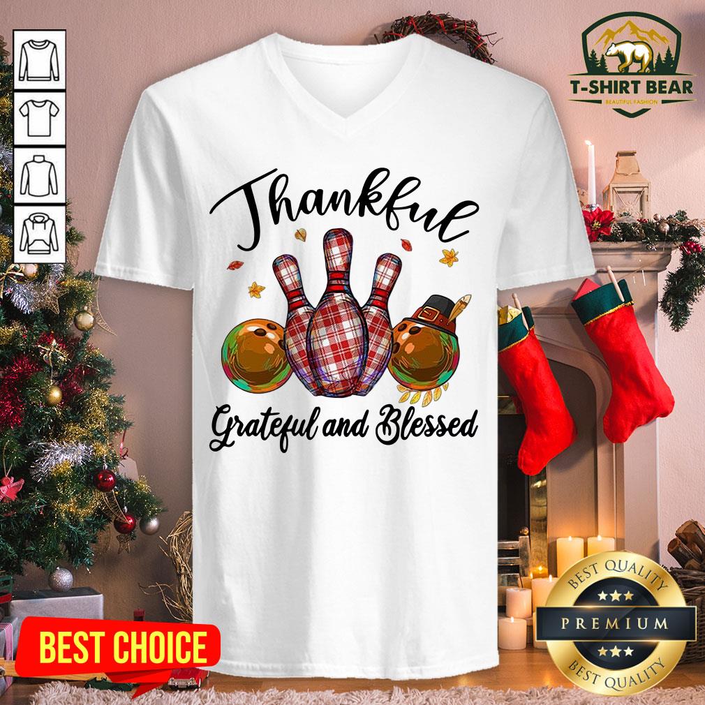 Funny Bowling Thankful Grateful And Blessed Shirt