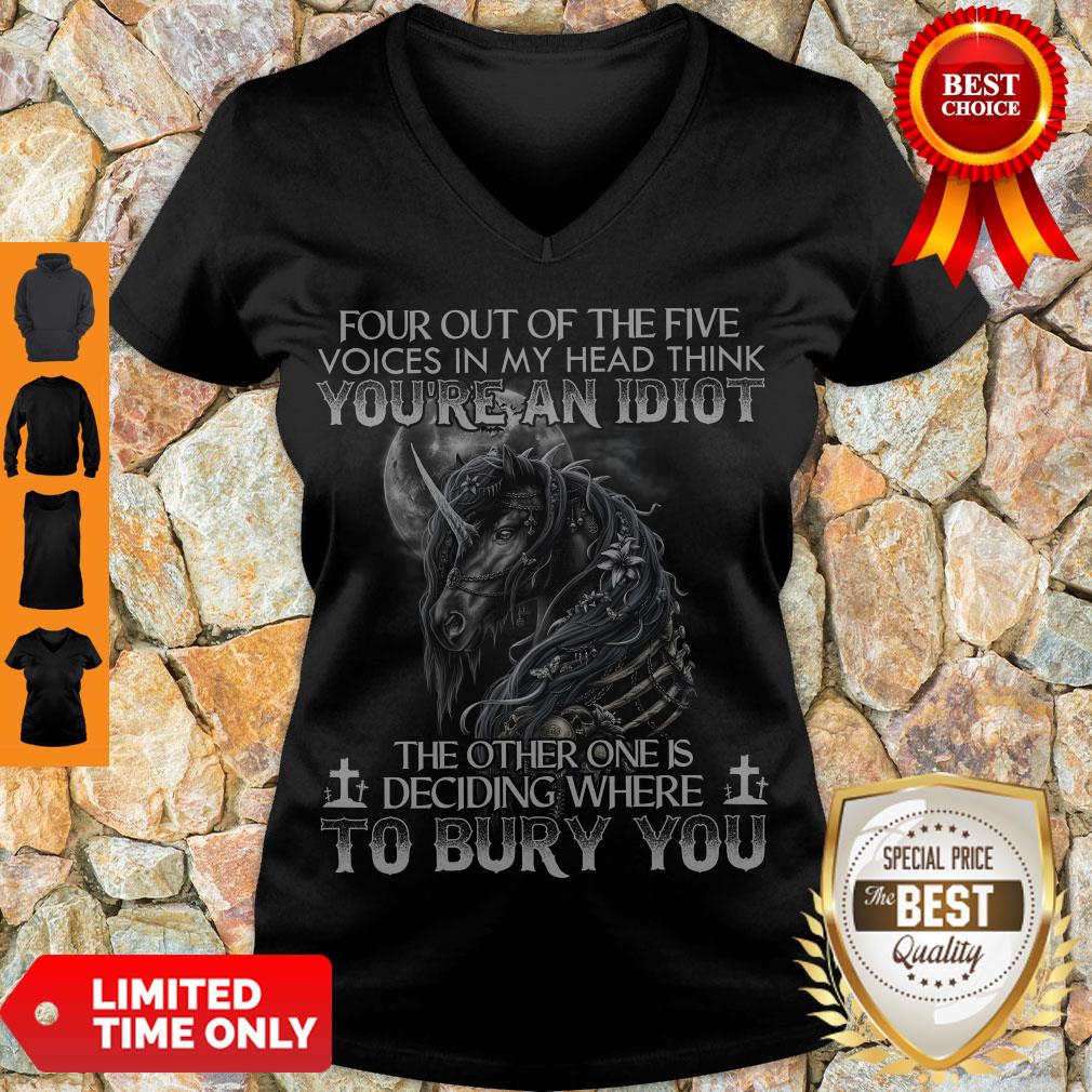 Premium Four Out Of The Five Voices In My Head Think Youre An Idiot Shirt