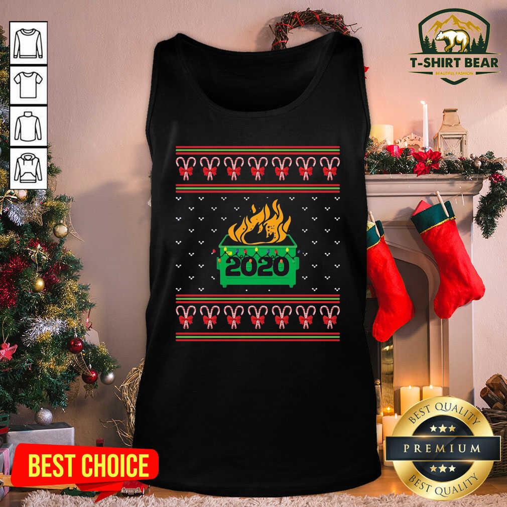 Awesome 2020 Dumpster Fire Light Ugly Christmas Shirt