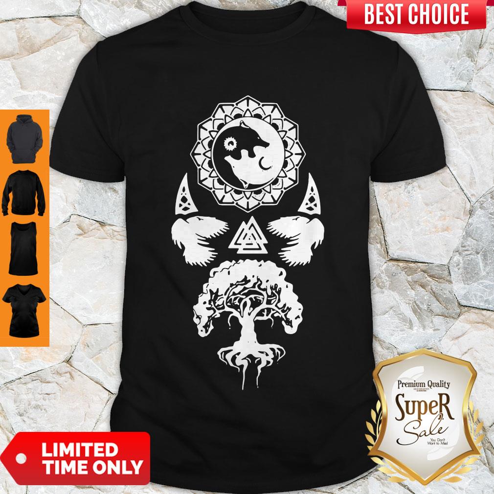 Awesome Wolf Raven Yggdrasil Shirt