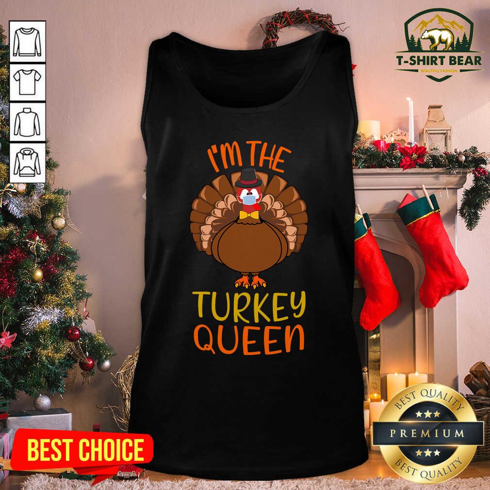 Funny I’m The Turkey Queen Wear Mask Happy Thanksgiving Shirt