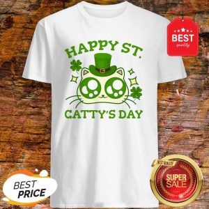 Happy St. Catty’s Day St Patricks Funny Cat Clover Shirt