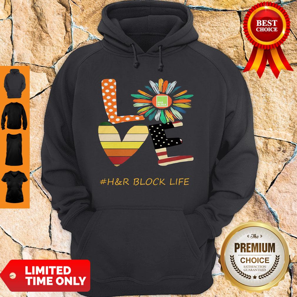 Love Hr Block Life Flower American Flag Vintage Shirt