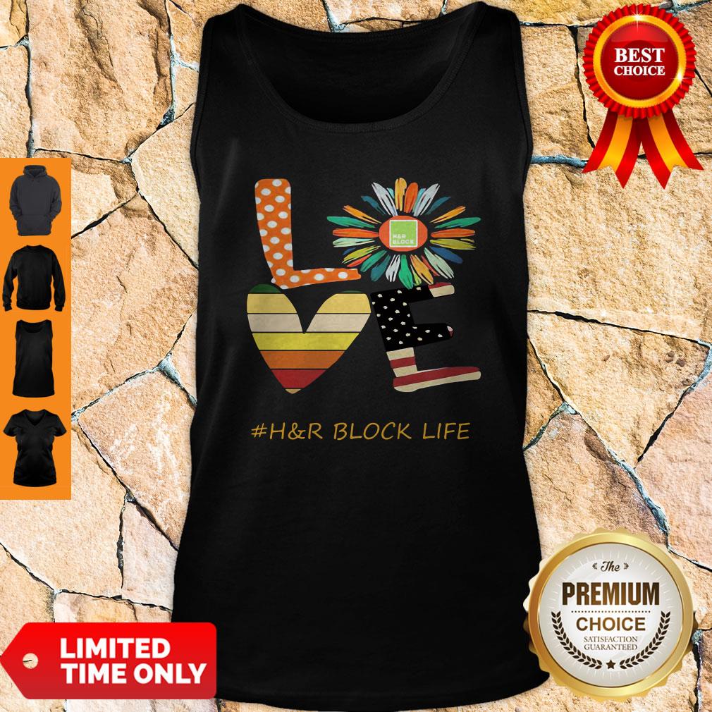 Love Hr Block Life Flower American Flag Vintage Shirt