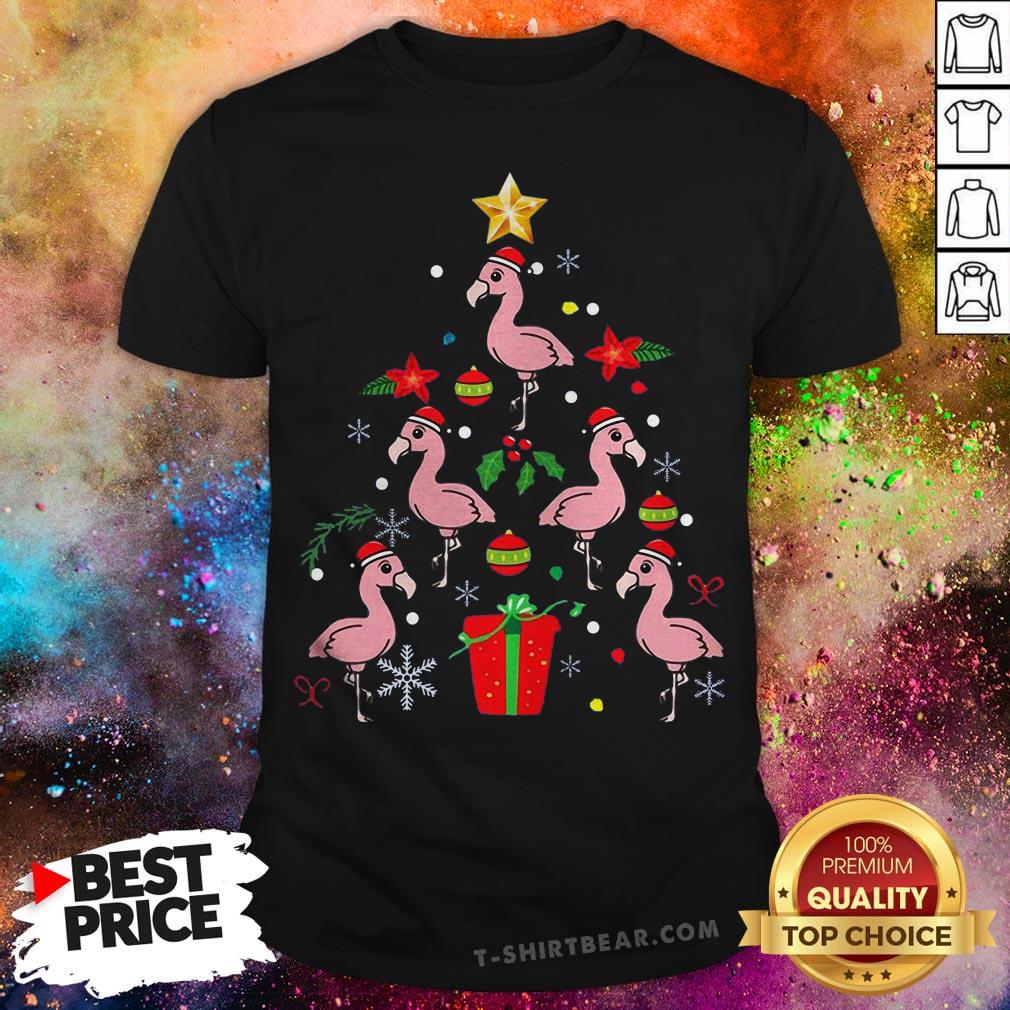 Colorful Flamingo Christmas Ornament Tree Xmas Shirt