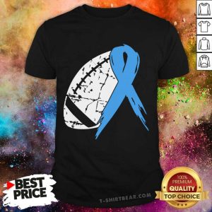 Nice Football Tackle Prostate Cancer Awareness Light Blue Ribbon Shirt