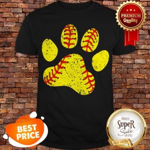 Nice Softball Lovers Paw Dog Shirt