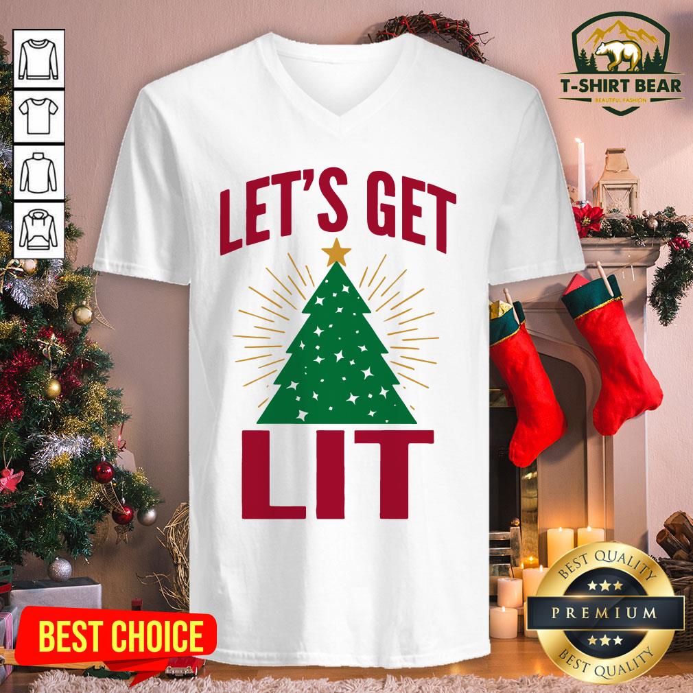 Pretty Let’s Get Lit Christmas Tree Shirt