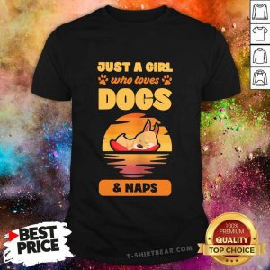 Colorful Just A Girl Who Loves Dogs And Naps Shirt