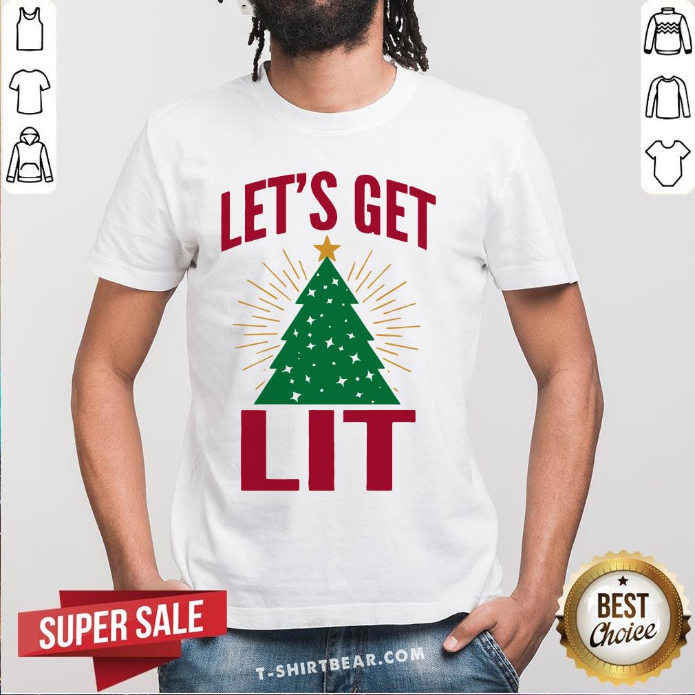 Pretty Let’s Get Lit Christmas Tree Shirt